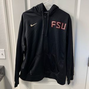 Black FSU Nike Therma-Fit Full Zip Jacket Large